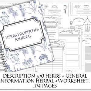 HERBAL  MAGIC BUNDLE, Description 370 Herbs + General Information + Herbal Worksheet. 104 pages