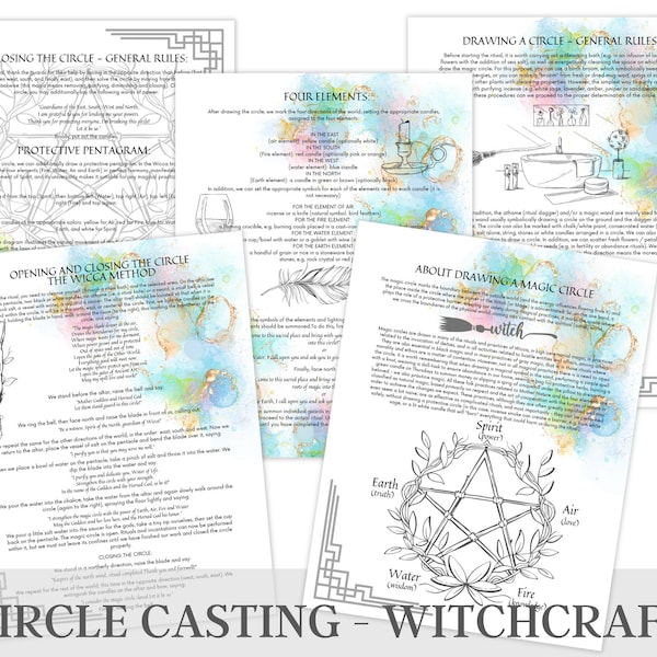 Cast a Magic  Drawing Circle, Grimoire Printable Pages