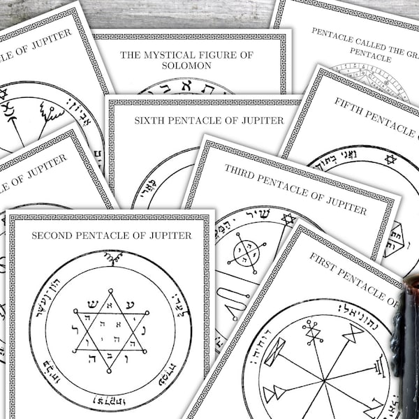 JUPITER PENTACLES of SOLOMON 7 Plus Mystical Solomon and Pentacle Caled The Grand Pentacle Key of Solomon King Solomon Seals Pentagram