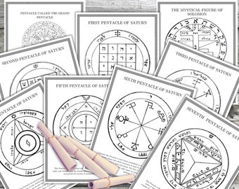 SATURN PENTACLES of SOLOMON 7 Plus Mistical Solomon and Pentacle Caled The Grand Pentacle  Key of Solomon King Solomon Seals Pentagram