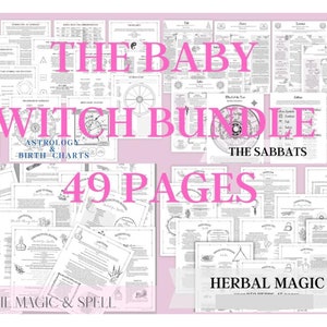 BABY WITCH BUNDLE grimoire 49 Pages Green Witchcraft image 1
