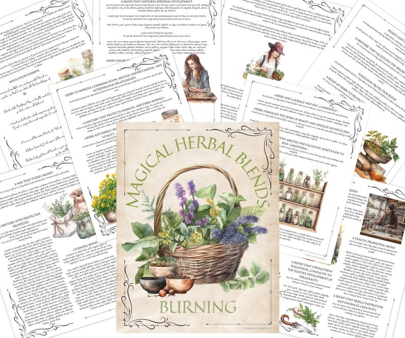 Magical Herbal Blends, Pagan and Wicca Herbal Magic, Green Witchcraft Grimoire image 1