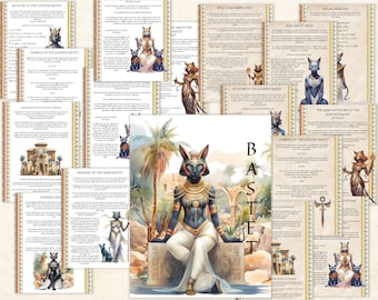 Goddess Bastet Egyptian God, Egyptian Mythology Witchcraft Grimoire Pages