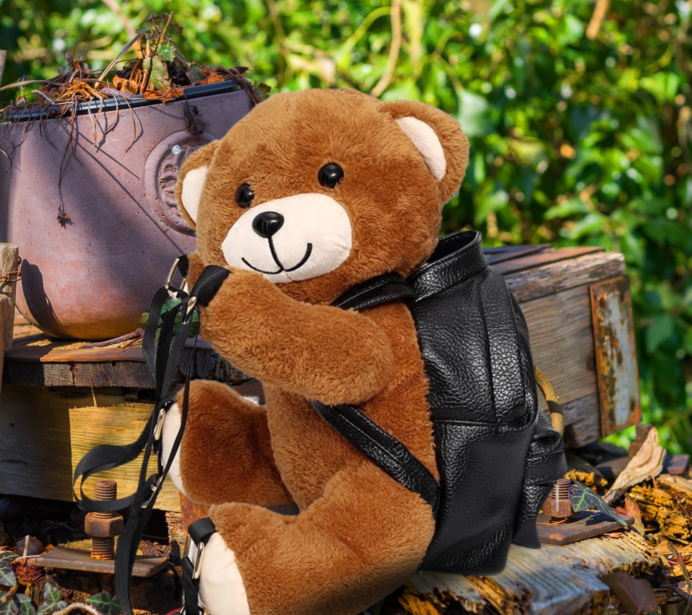 Mini Classic Backpack Cartoon Bear Pattern For Daily