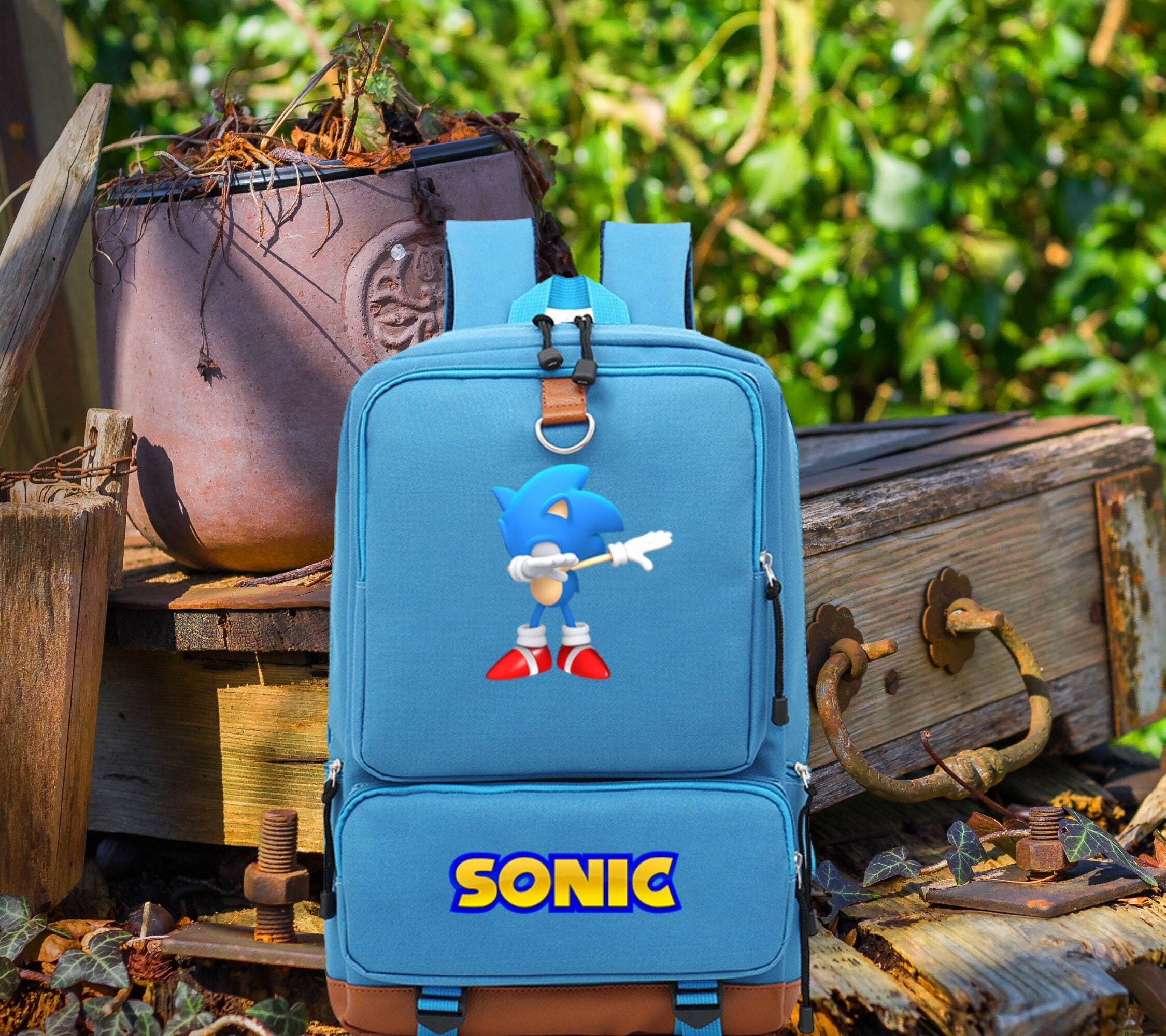 Personalized Sonic the Hedgehog Power Lunch Bag With Strap 