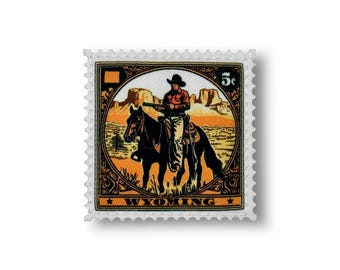 State Postage Stamp Patch | Wyoming
