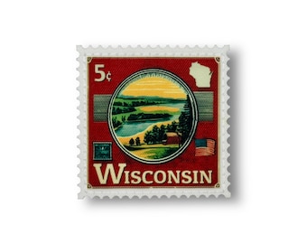 State Postage Stamp Patch | Wisconsin