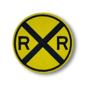 Railroad Crossing Road Sign Patch