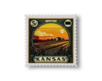 State Postage Stamp Patch | Kansas