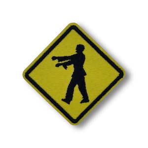 Zombie Crossing Road Sign Patch
