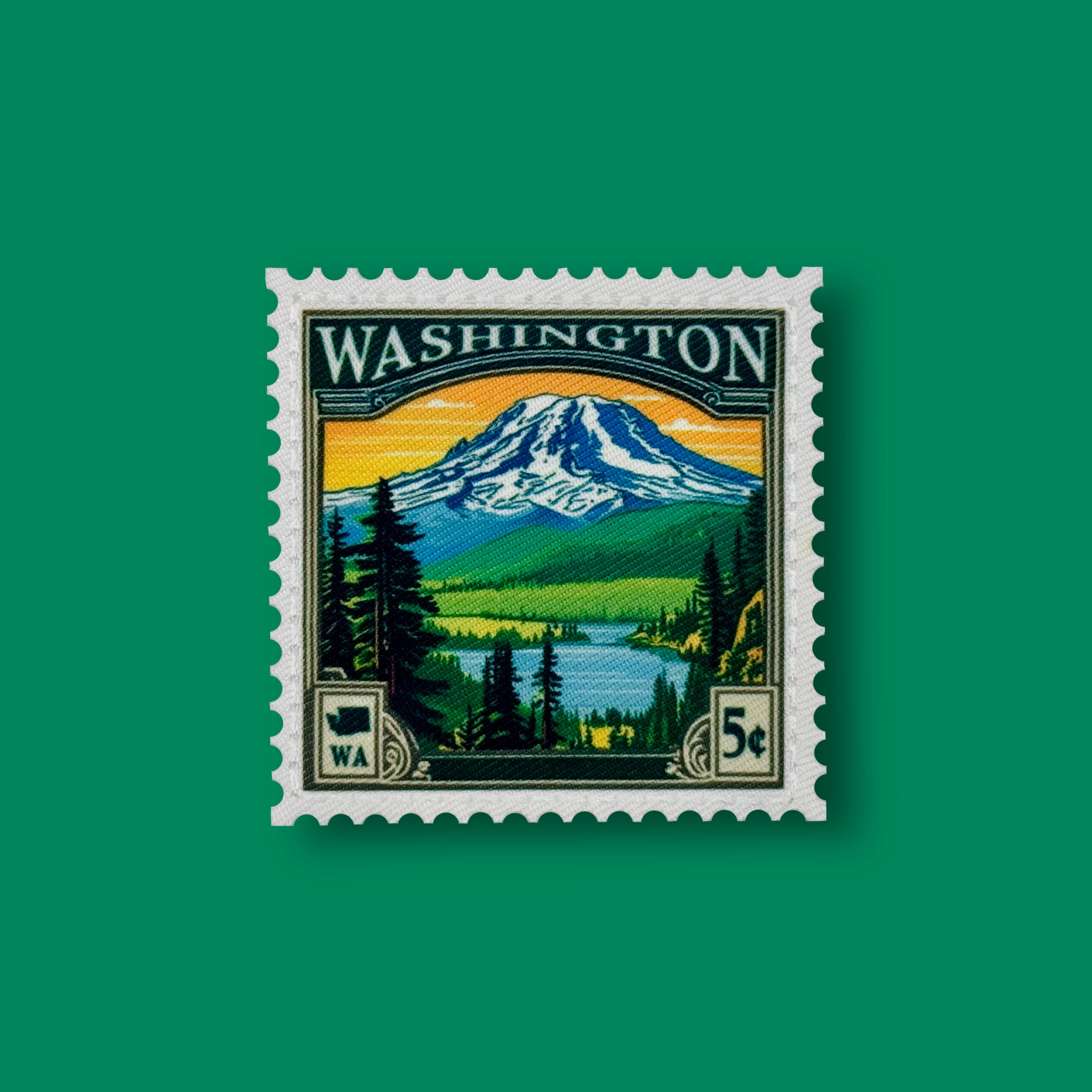 State Postage Stamp Patch | Washington - Etsy