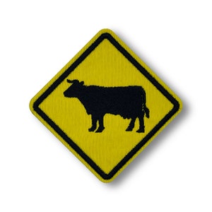 Cattle Crossing Road Sign Patch