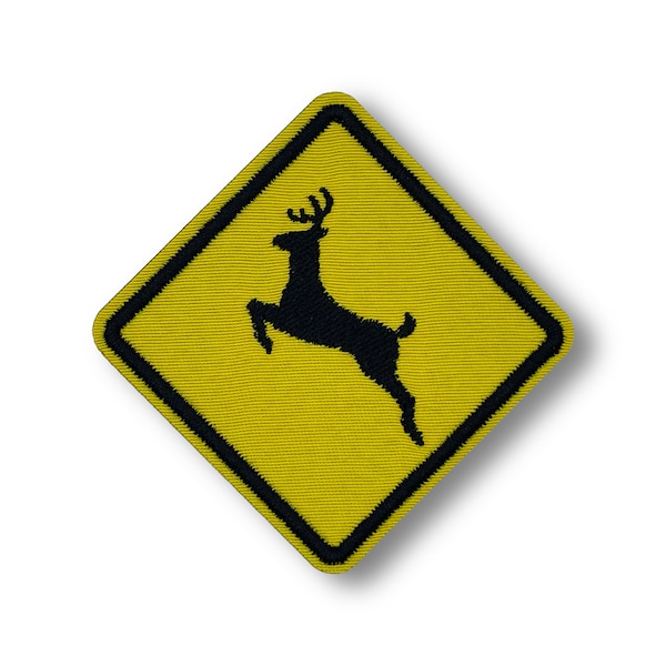 Deer Crossing Road Sign Patch