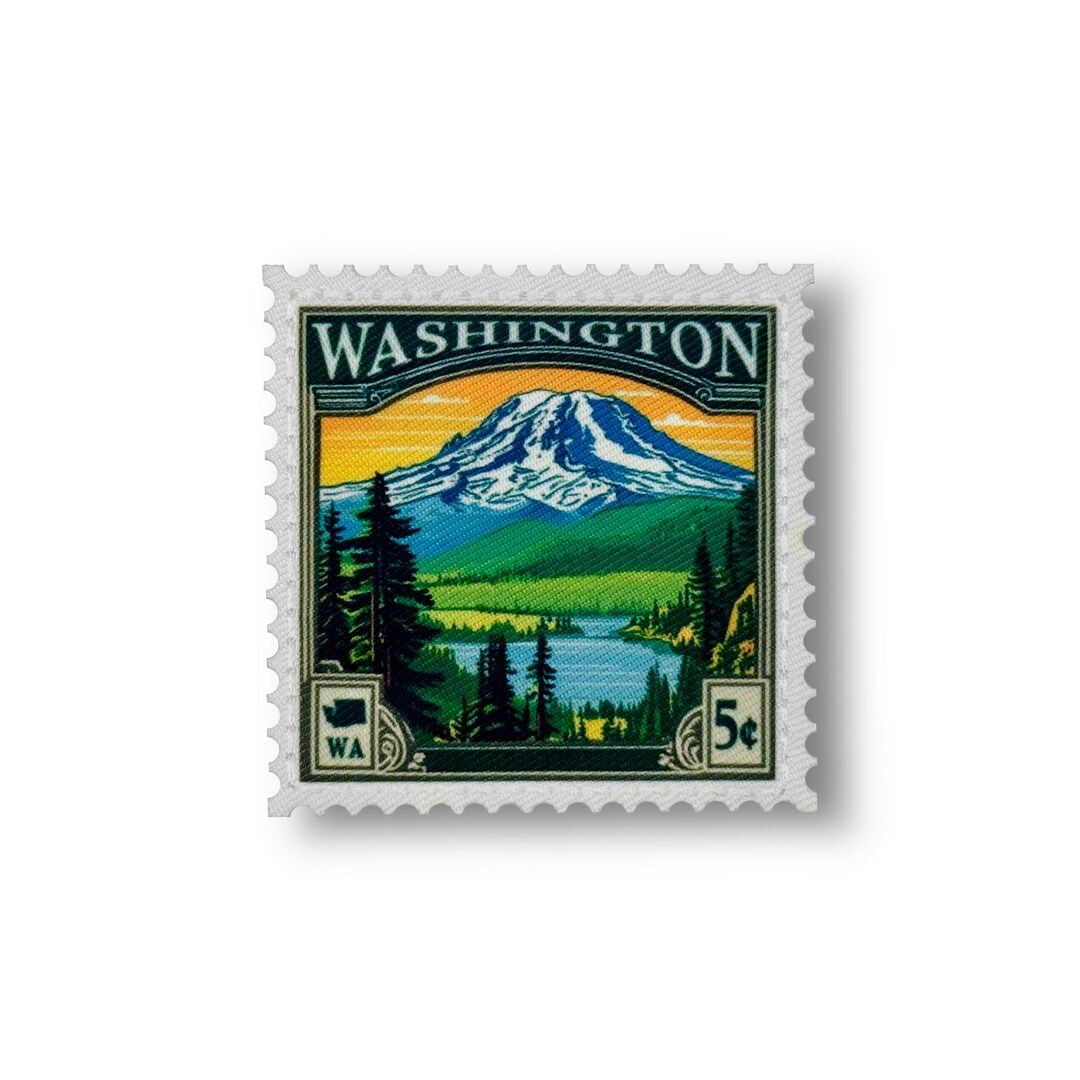 State Postage Stamp Patch | Washington - Etsy
