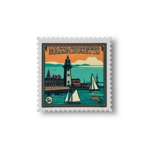 State Postage Stamp Patch | Massachusetts