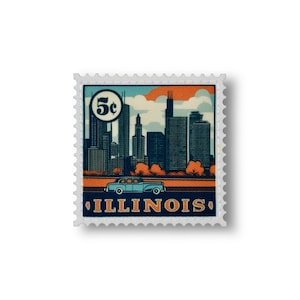 Toppa di francobollo dello Stato / Illinois