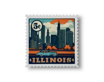 State Postage Stamp Patch | Illinois
