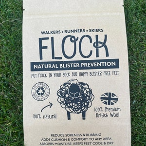 FLOCK Natural Blister Prevention Natural Lanolin Rich Wool Walking Running Skiing Dancing image 6