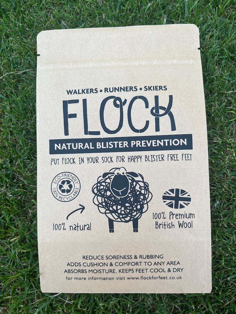 FLOCK Natural Blister Prevention Natural Lanolin Rich Wool Walking Running Skiing Dancing image 6