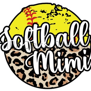 Softball Mimi PNG, Leopard Softball Mimi PNG, Digital Download