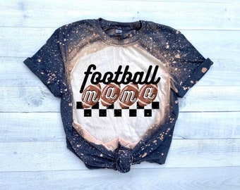 Football Mama T-shirt, Checkered football mama tee