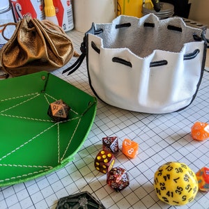 2-tone leather dice bag