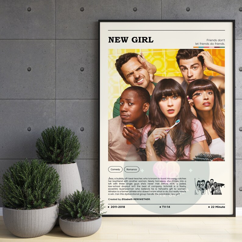 New Girl Tv Show Poster / New Girl Poster / Tv Show Print / Tv Etsy