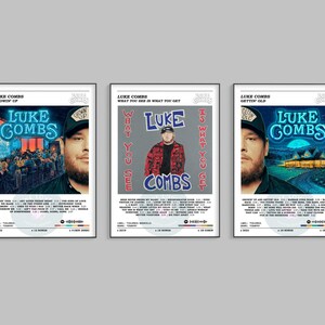 Set of 3 Luke Combs Poster / Luke Combs Poster / Album Cover Poster ...
