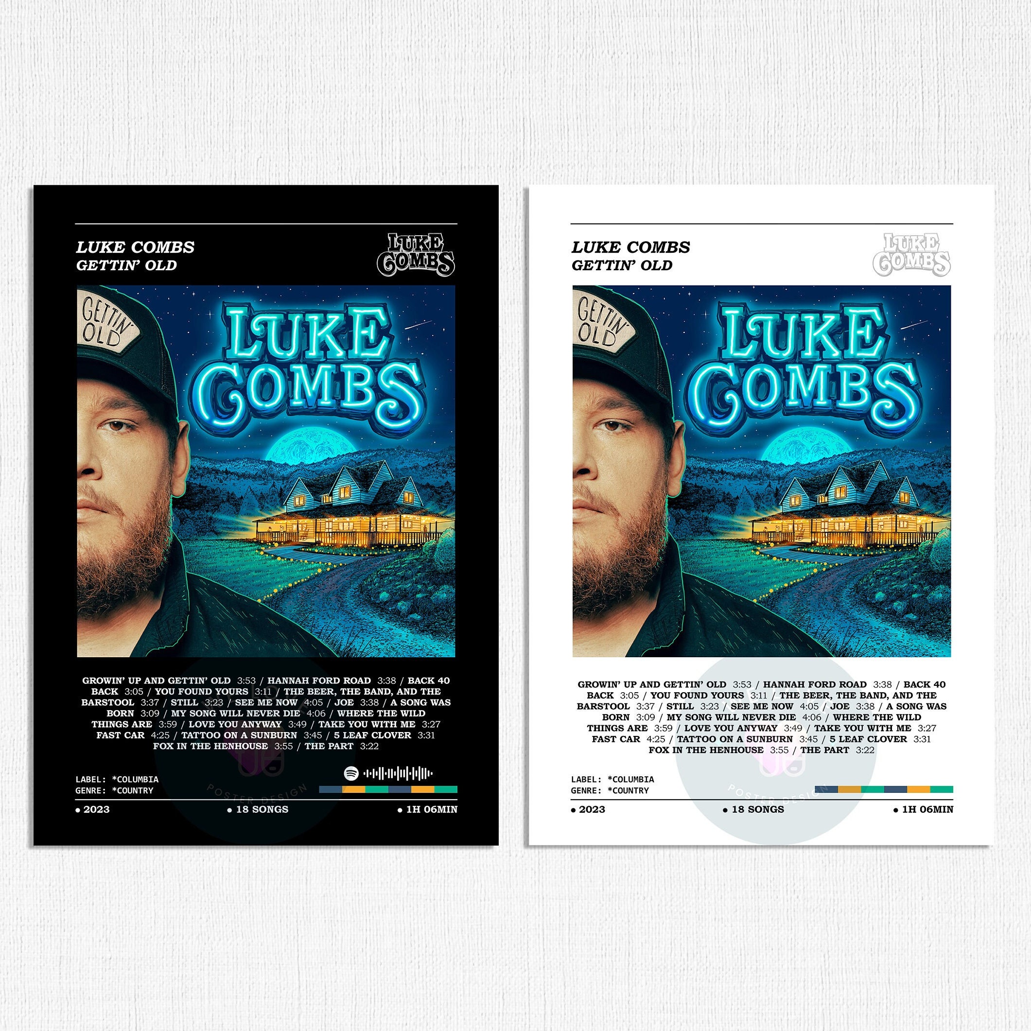 Set of 3 Luke Combs Poster / Luke Combs Poster / Album Cover Poster