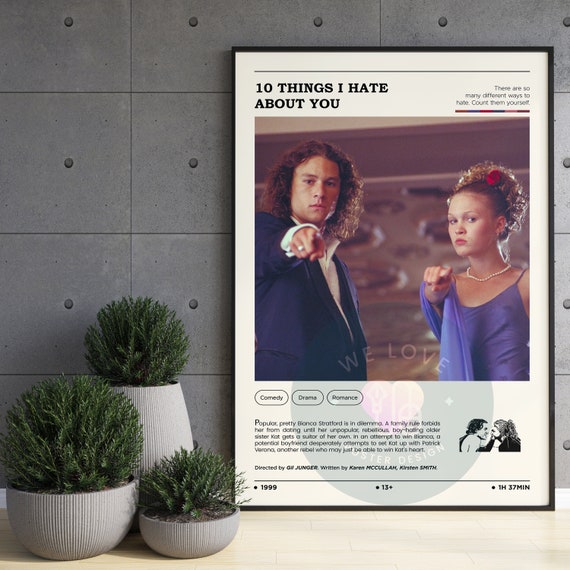 10 Things I Hate About You Movie Poster Movie Prints for Cinema Rooms Wall  Art Home Decor A0 A1 A2 A3 A4 A5 