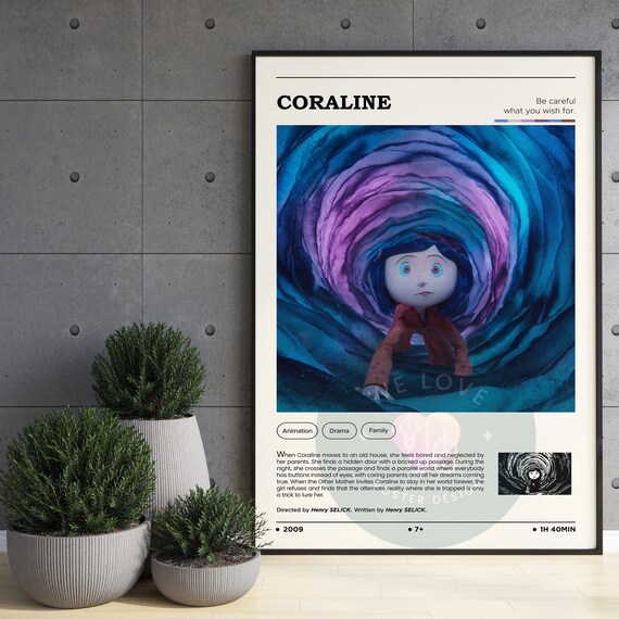 Coraline Movie Poster / Coraline Poster / Modern Art Print / Print Wall Art  / Custom Poster / Aesthetic Room Decor / Gift Idea 