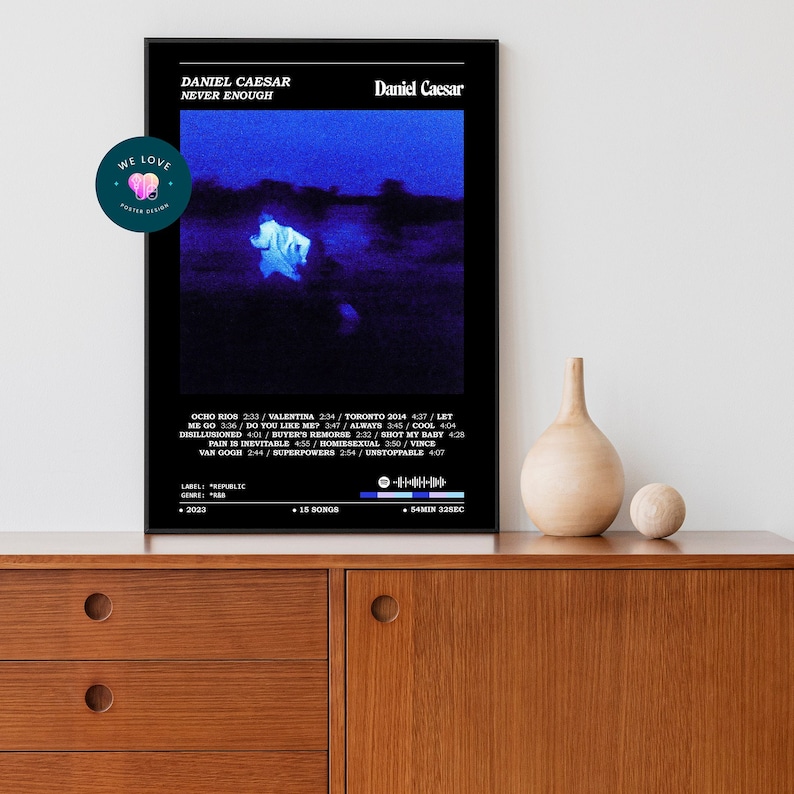 Daniel Caesar Never Enough Album Poster / Daniel Caesar Album Poster / Album Cover Poster Daniel Caesar Never Enough Album Poster / Daniel Caesar Album Poster / Album Cover Poster