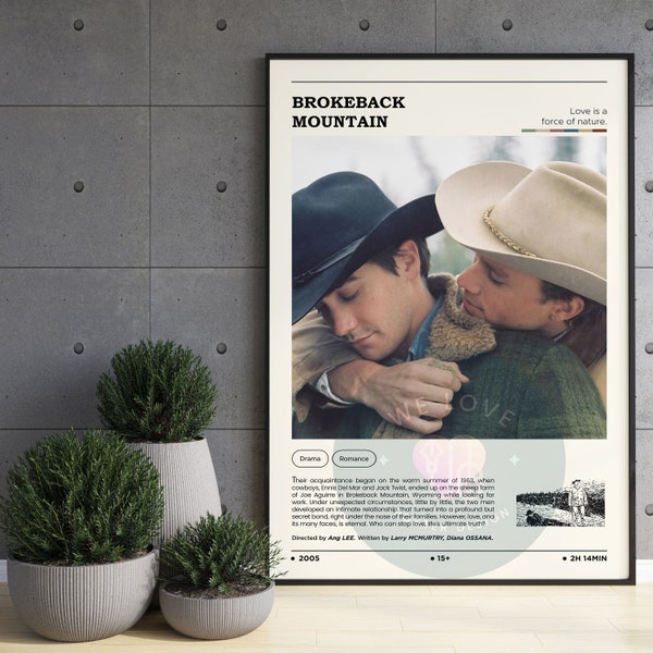 Brokeback Mountain Movie Poster / Brokeback Mountain Poster / Modern Art Print / Print Wall Art / Aesthetic Room Decor / Gift Idea