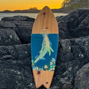 Ocean Treasures - Decorative Wooden surfboard - Wall Art