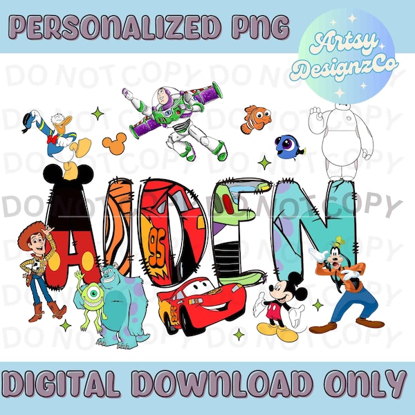 Disney Boy Custom PNG File, Custom Mickey Name Digital Download, Custom Mickey PNG files, Mickey Personalized Name