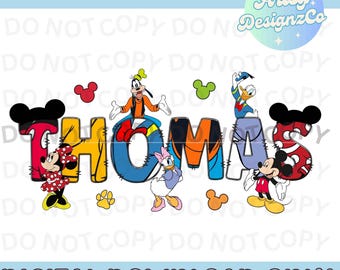 Mickey And Friends Custom PNG File, Custom Mickey Name Digital Download, Custom Mickey PNG files, Mickey Personalized Name