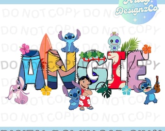 Stitch Custom PNG File, Custom Name Stitch Digital Download, Custom Stitch PNG files, Stitch Personalized Name