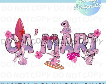Stitch Angel Custom PNG File, Custom Name Stitch Angel Digital Download, Custom Stitch PNG files, Stitch Personalized Name
