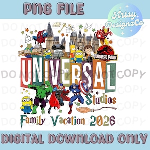Universal Familienurlaub 2026 PNG-Datei, Universal Familienurlaub Digitaler Download, Universal PNG
