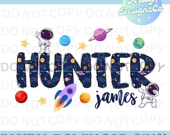 Personalized Outer Space Name PNG File, Custom Name Digital Download, Custom Name PNG files, Personalized Astronaut Name PNG