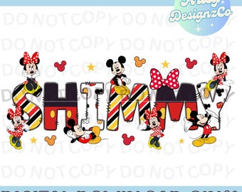 Mickey And Minnie Custom PNG File, Custom Mickey Minnie Name Digital Download, Custom Mickey PNG files, Mickey Personalized Name