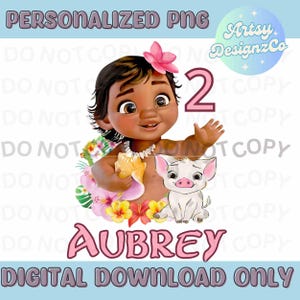Moana Geburtstagskind PNG-Datei, Benutzerdefinierte Moana Geburtstag Digitaler Download, Benutzerdefinierte Moana PNG-Dateien, Moana personalisierte Geburtstag Design