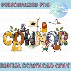 Archivo PNG de nombre personalizado del Rey León, Nombre personalizado Descarga digital del Rey León, Archivos PNG del Rey León personalizados, Nombre personalizado del Rey León