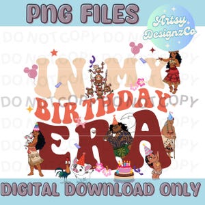 Moana Geburtstag Era PNG-Datei, Moana Geburtstag Digitaler Download, Moana Geburtstag PNG-Datei