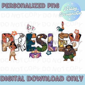 Arquivo PNG personalizado Moana, nome personalizado Download digital Moana, arquivos PNG Moana personalizados, nome personalizado Moana