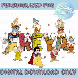 Arquivo PNG personalizado de Branca de Neve, nome personalizado de Branca de Neve para download digital, arquivos PNG personalizados de Branca de Neve, nome personalizado de Branca de Neve