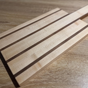 Serving Board with Handle Maple and Walnut - Cheese Tray with Handle - Charcuterie Board Maple and Walnut - Stripe Serving Board with Handle