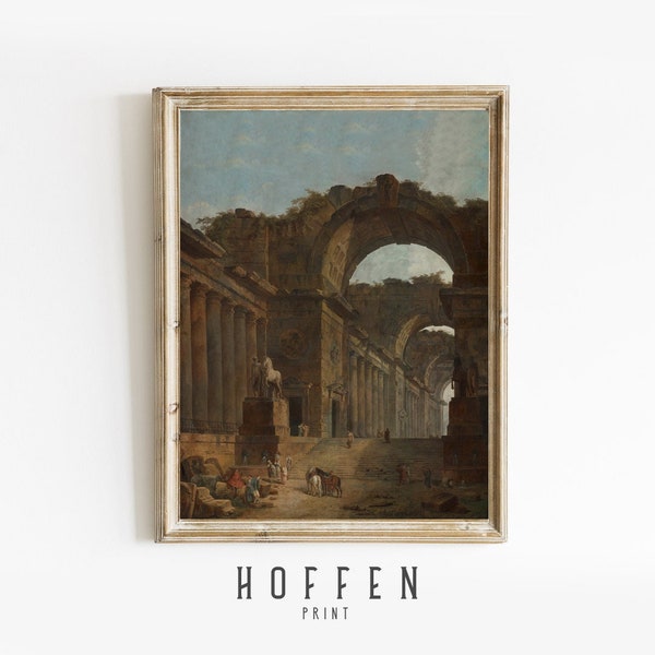 The Fountains Vintage Print | Classical Ruins Hubert Robert  | Hoffen Prints Shop | PRINTABLE Digital Antique Art | 1787