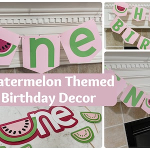 Watermelon Themed Birthday Decorations, Watermelon First Birthday Decor, One in a Melon First Birthday, One in a Melon Birthday Decor
