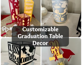 Graduation Table Decor, Coordinating Package - Customizable Graduation Decor - Personalized Graduation Decor